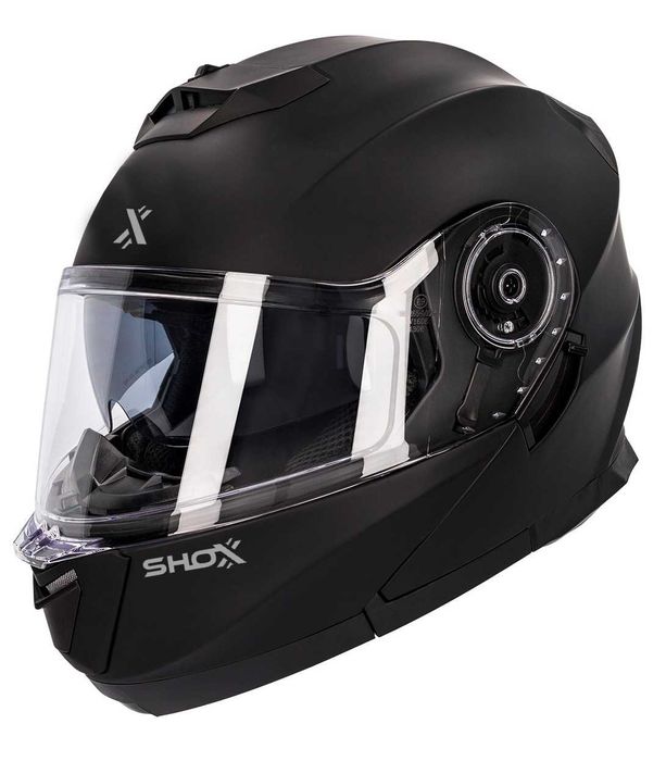 Casca moto modulara filp up NOUA  Shox Destination  22.06 – Negru Mat