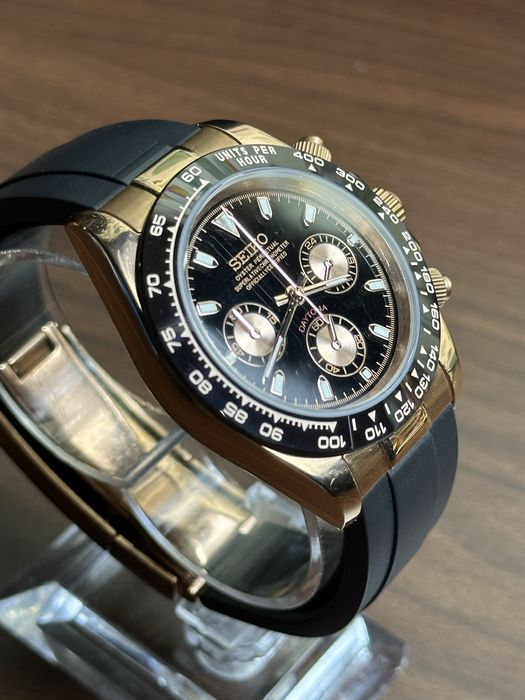Seiko Daytona Rose Gold Curea Cauciuc