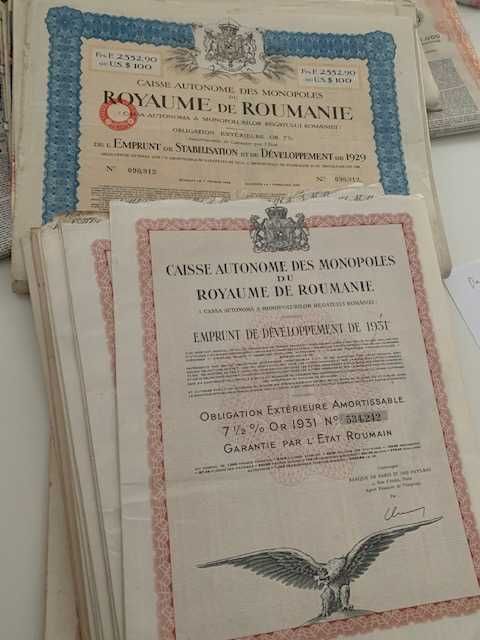 Obligatiune la purtator casa monopolurilor 1931