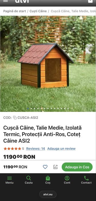 cusca izolata pentru caini