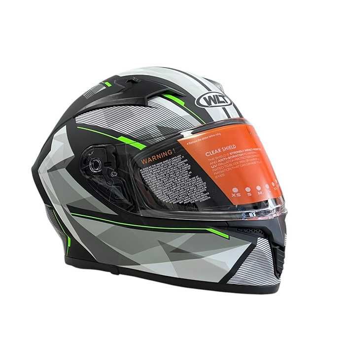 Каска за мотор Matt Black/Green -108-10