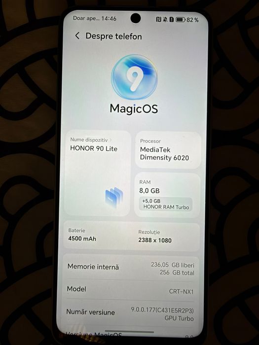 Honor 90 lite argintiu