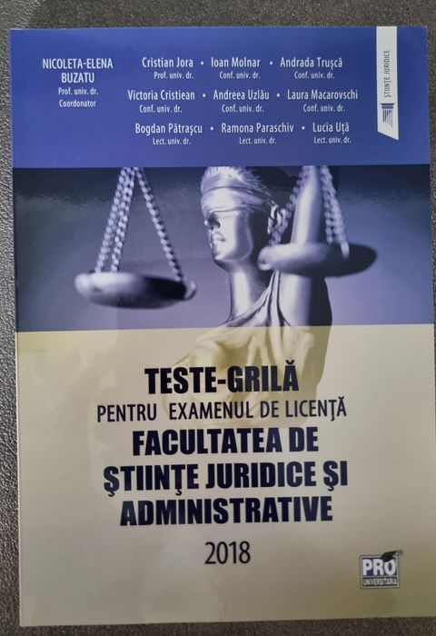 Teste grila pentru licenta facultatea de drept  ed pro universitaria