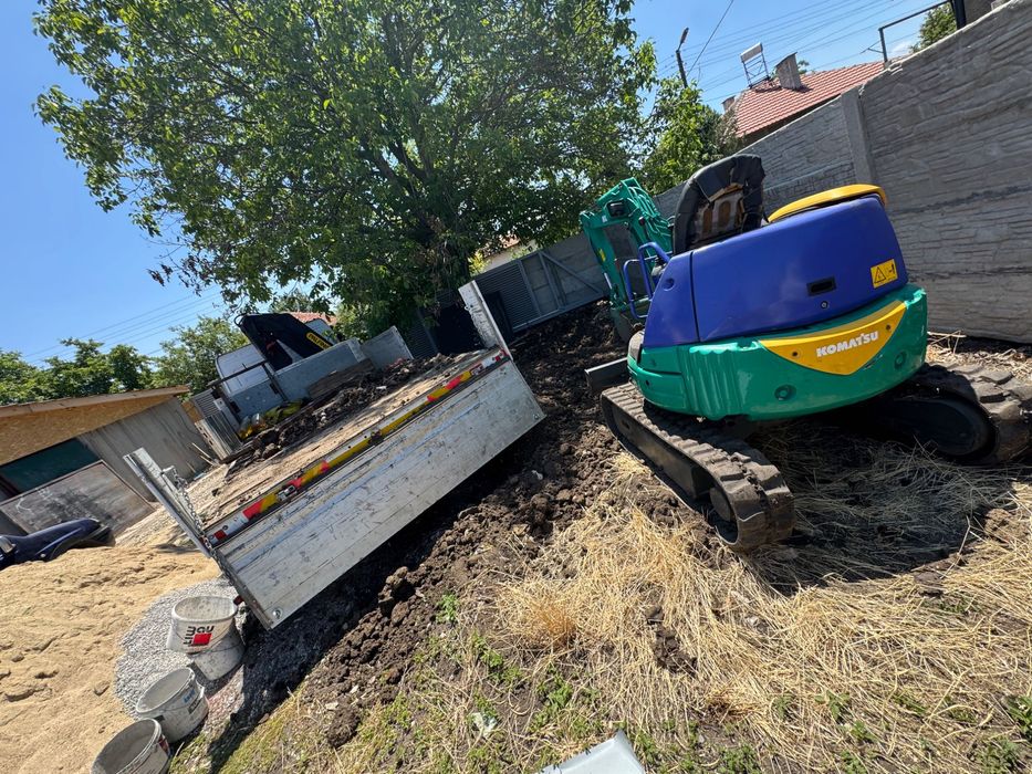 Услуги с мини багер и самосвал