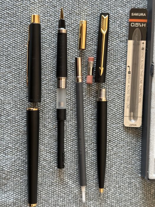 Set Parker 180 Black Matte GT Stilou Creion mecanic