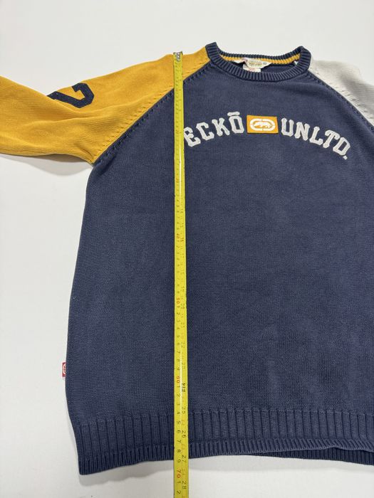 Pulover ecko unltd vintage blue & white & yellow