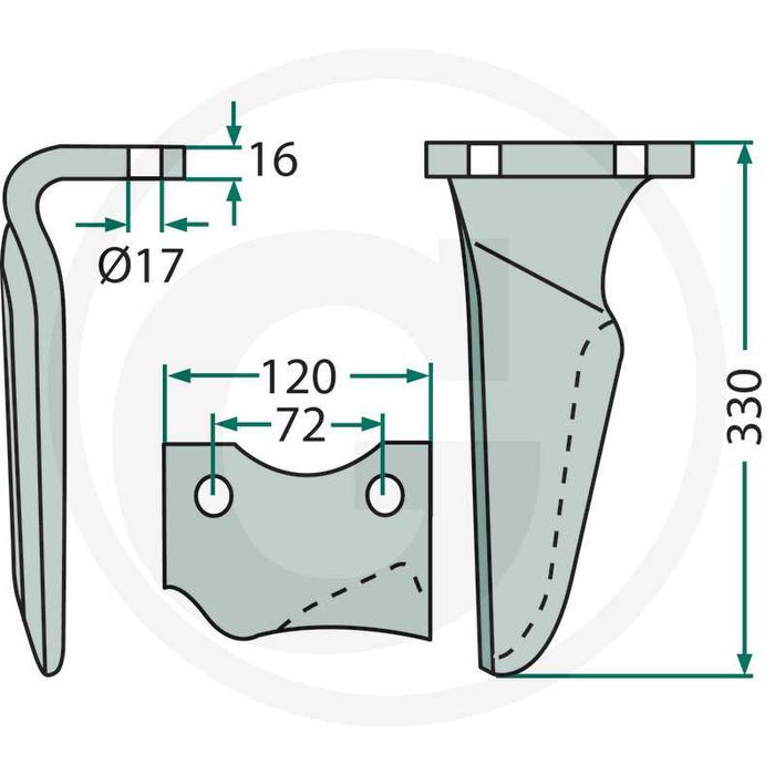 Cutit/dinte grapa rotativa Niemeyer