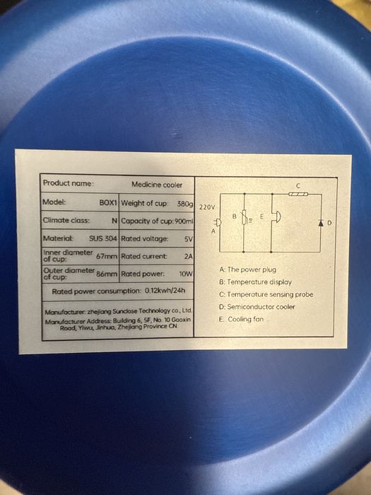 Minifrigider termos portabil electronic pentru medicamente / insulina