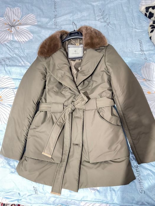 Куртка с мехом до колена