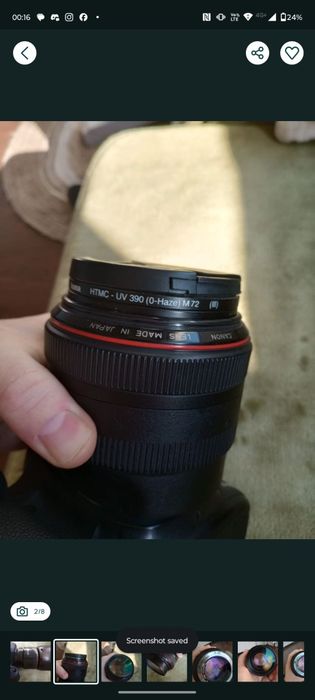 Canon 85mm f1.2 usm prima generatie.