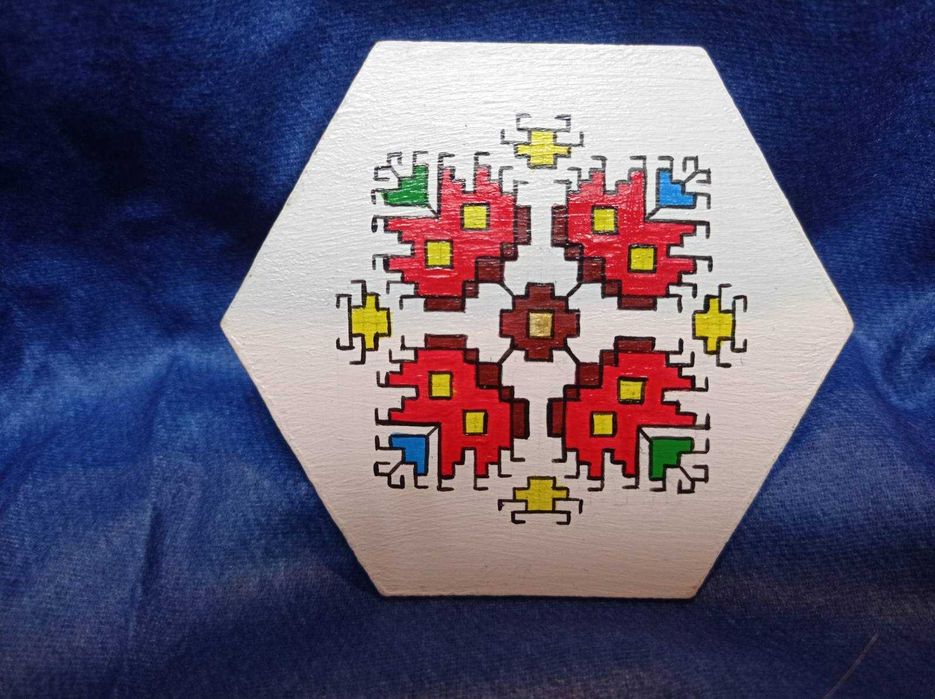 Подложки за чаши с народни мотиви - ръчна изработка