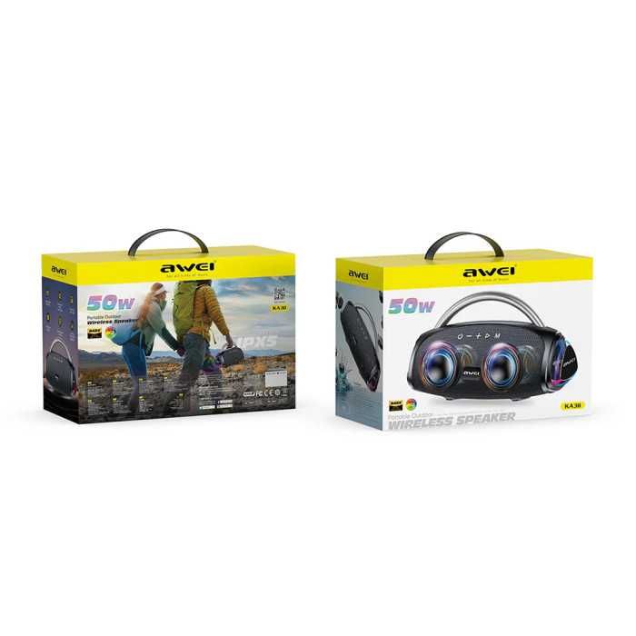 Awei KA38 Мощная 50W Портативная Колонка с RGB. Есть доставка