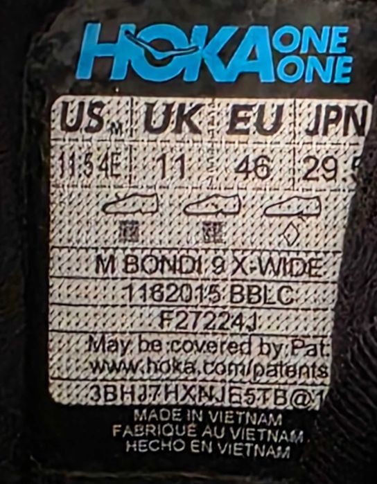 Hoka Bondi 9 Black X-Wide