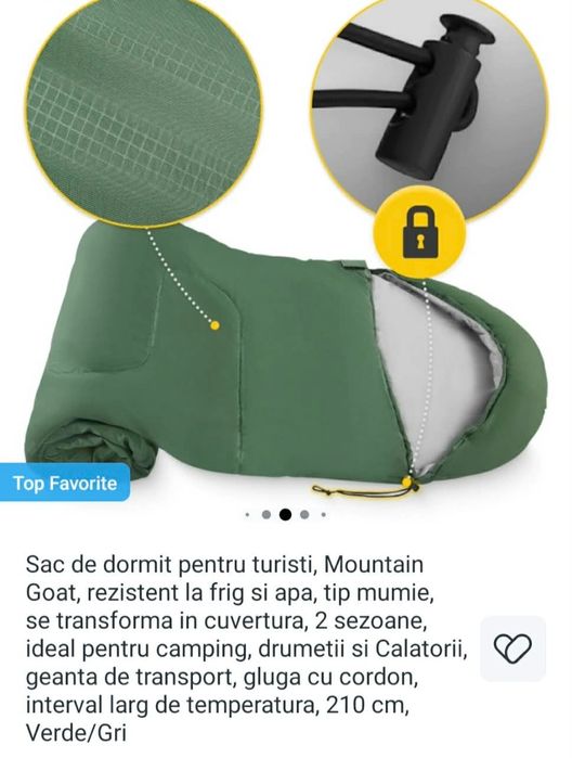 sac de dormit, tip mumie