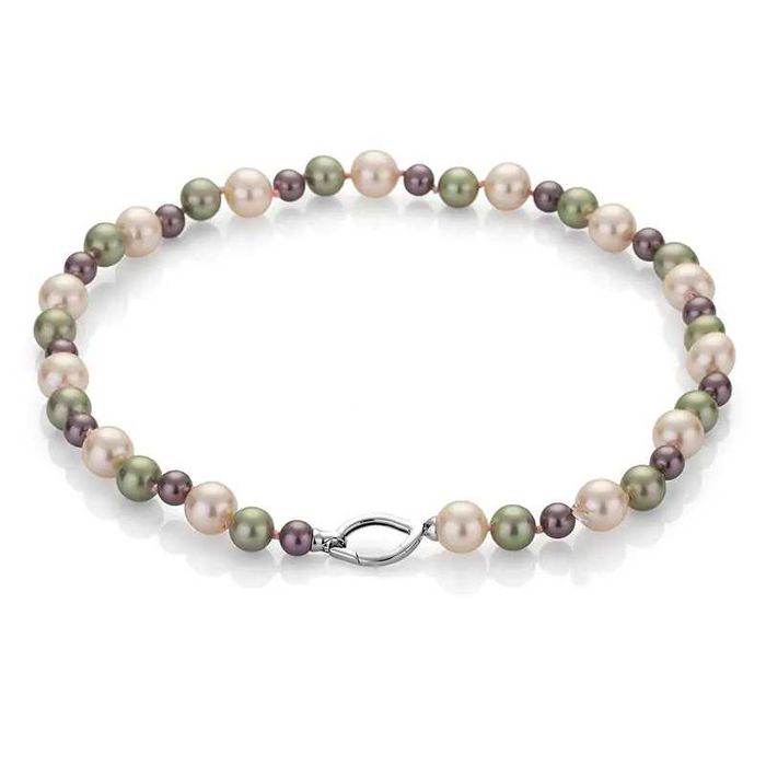 Перлена огърлица. Естествени перли и сребро.