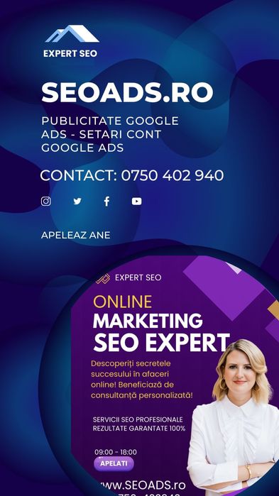 Publicitate Google Ads - TikTok - Servicii SEO PROFESIONALE cu Rezultat Garantat