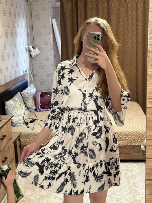 Платье белое, турецкое, шелковое