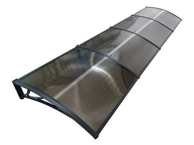 Поликарбонатен навес - черен/кафяв - големи размери