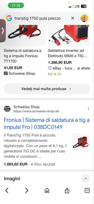 Aparat sudura Fronius transtig1750