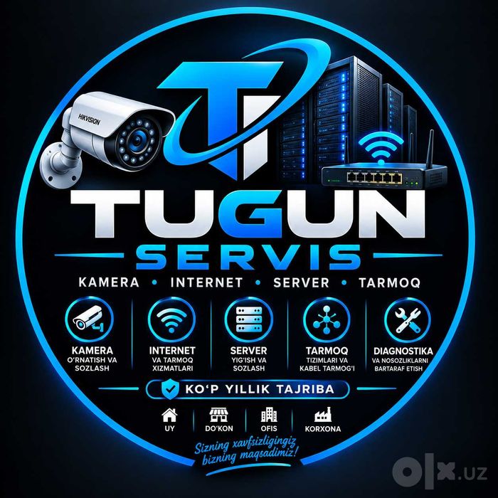 Kamera o‘rnatish | Internet | Kompyuter | Server — TUGUN SERVIS
