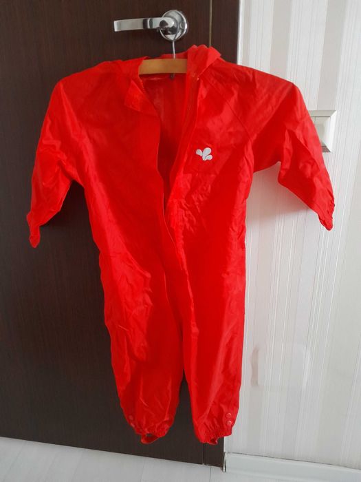 Salopeta rosie impermeabila Next, copii 3-4 ani, NOUA