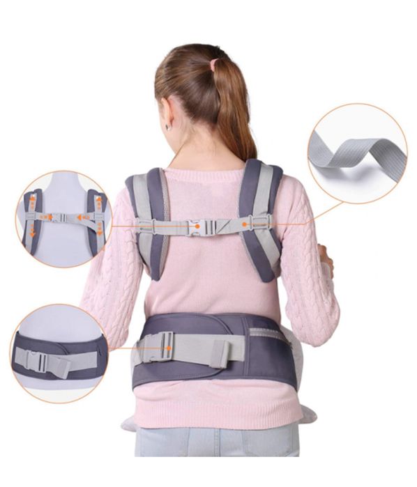 Ергономична раница за бебе Vika Baby®, Тъмно сив