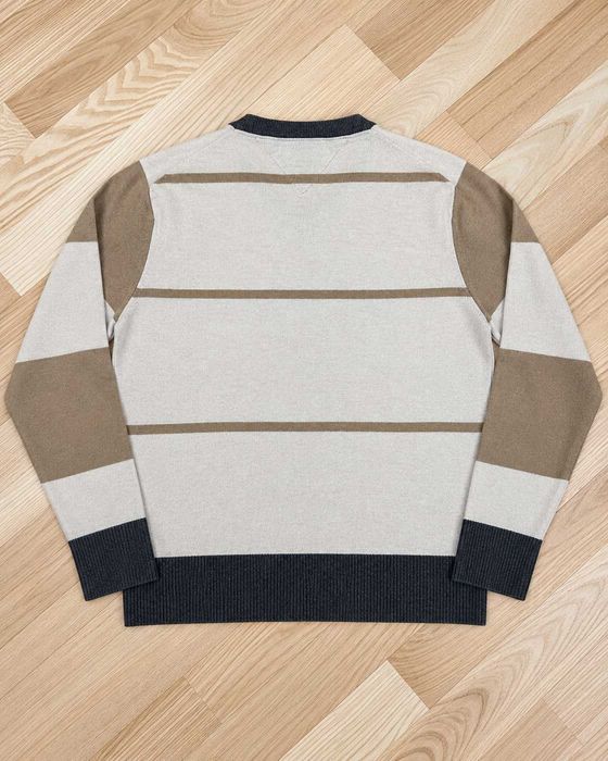 Pulover Tommy Hilfiger Bărbați – Bumbac – Bej, Crem și Gri – Mărimea M