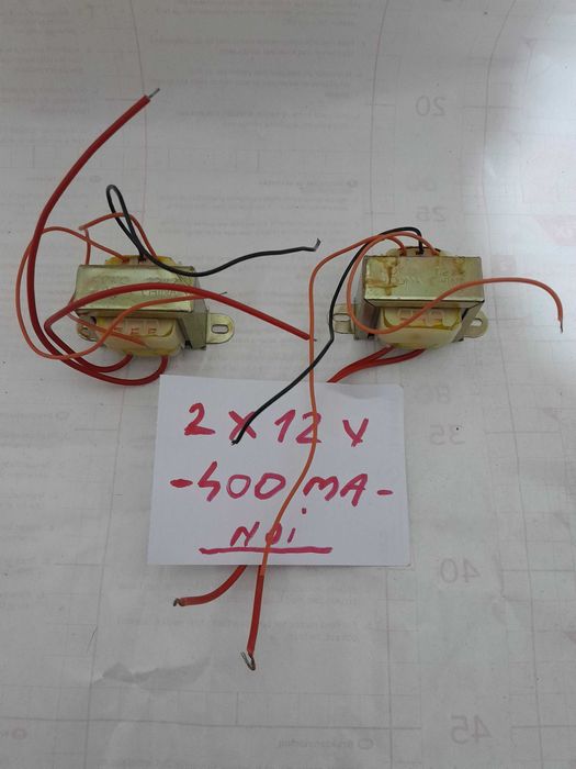 Transformatoare noi 220 V , tip 2x12 volti ,valori intre 400-600 mA,