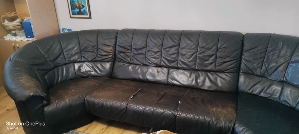 холна кожена гарнитура на четири модула