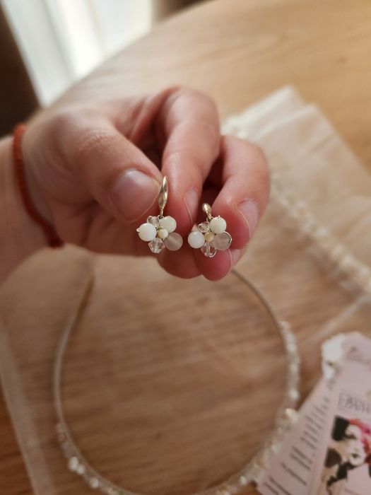 Сватбени бижута и аксесоари - диадема и обеци