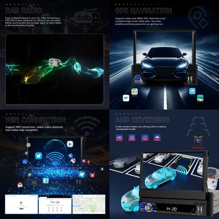 Мултимедия плеър единичен дин навигация за кола автомобил Android 1DIN