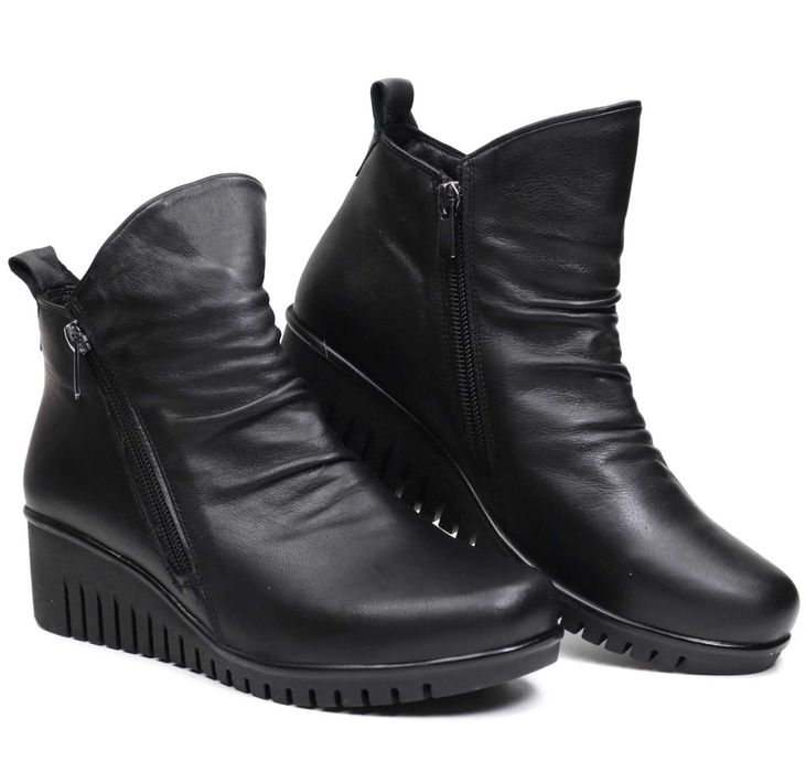 Ghete negru, piele, marime 38, nou, toc 4,5cm , AnnaViotti