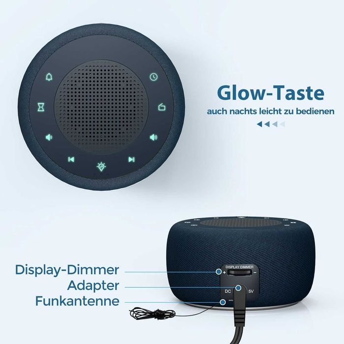 BUFFBEE Будилник с радио , 7 цветна нощна лампа и дисплей