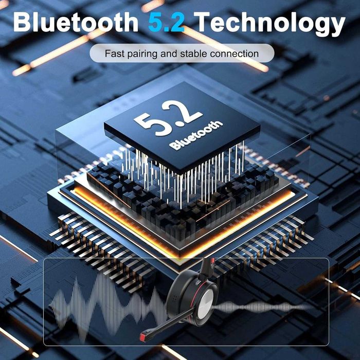 Beebang Bluetooth слушалки с микрофон,бутон за изключване на микрофона