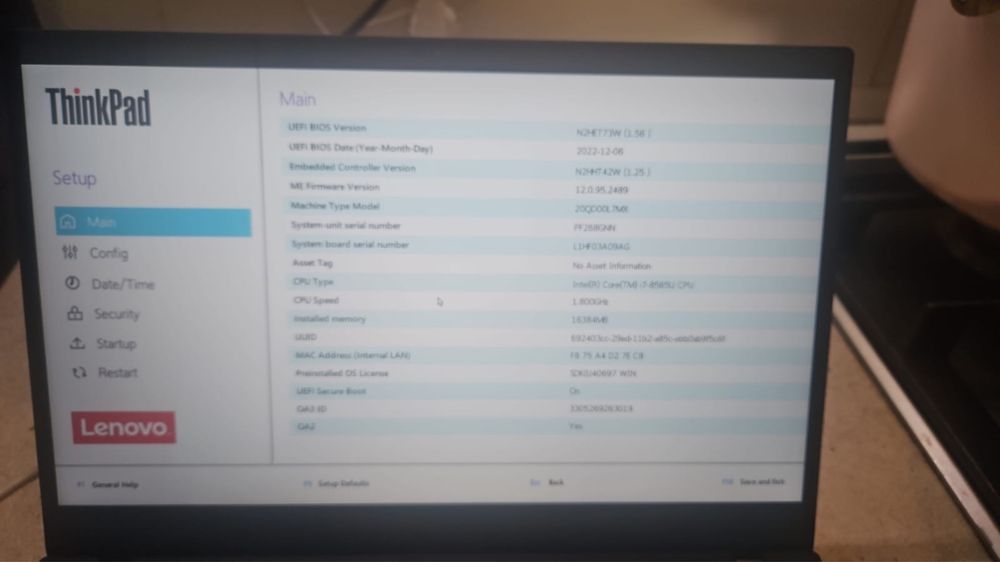Lenovo X1 Carbon Intel Core i7 SSD 512GB, 16GB RAM