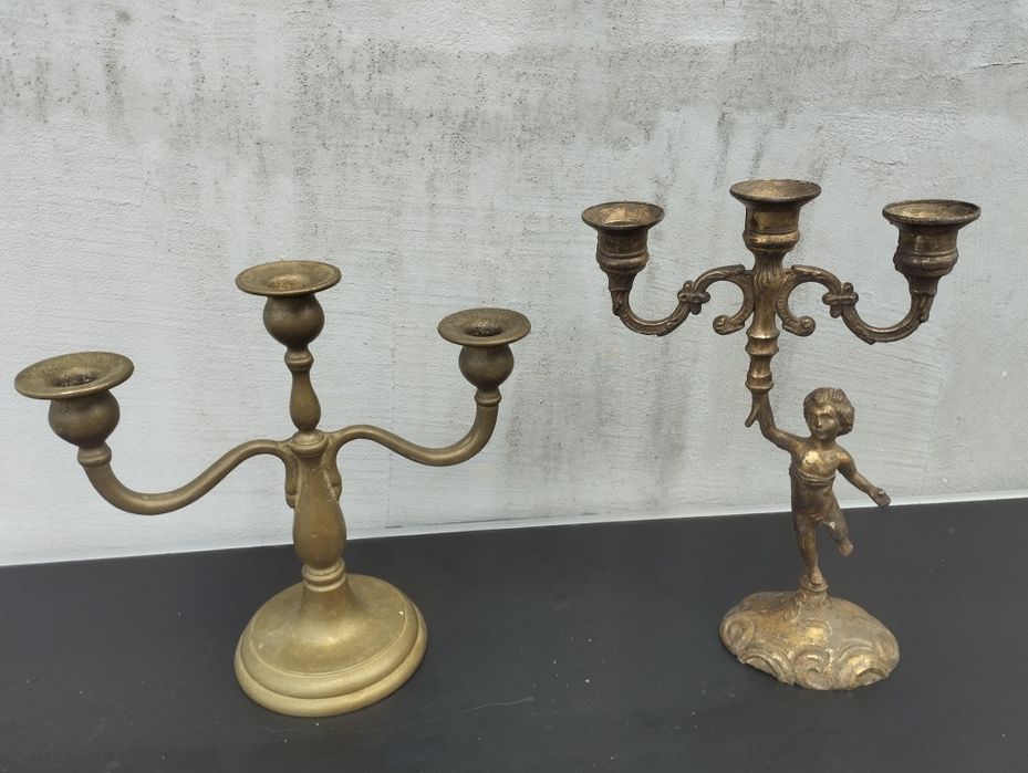 Месингов свещник 3ка, месингов свещник единична , швейцарска хлопка