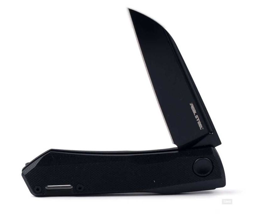 Briceag Real Steel Solis Lite, Negru, material lama D2, 52 grame