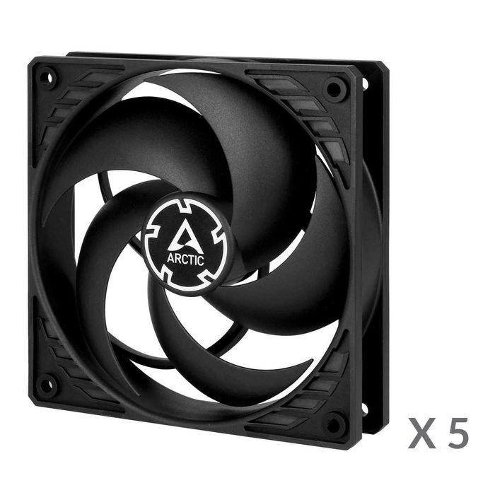 Ventilator ARCTIC P12 PWM PST 5 Pack Black, 120mm