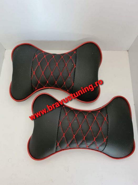 Husa set 2 buc perne tetiere auto PIELE ECOLOGICA confort