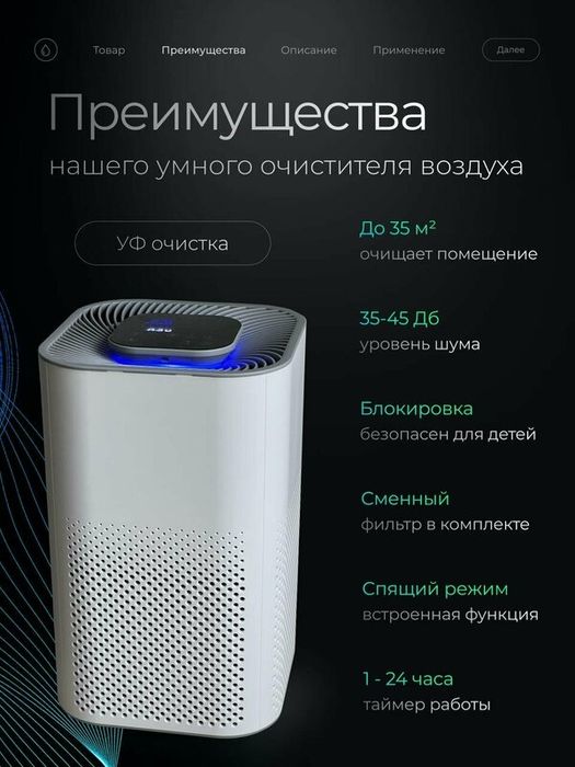 Очиститель ионизатор воздуха для дома, воздухоочиститель от пыли