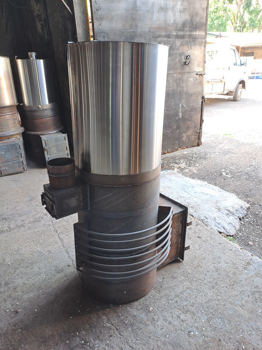 Печка для бани  с нержавеющим боком