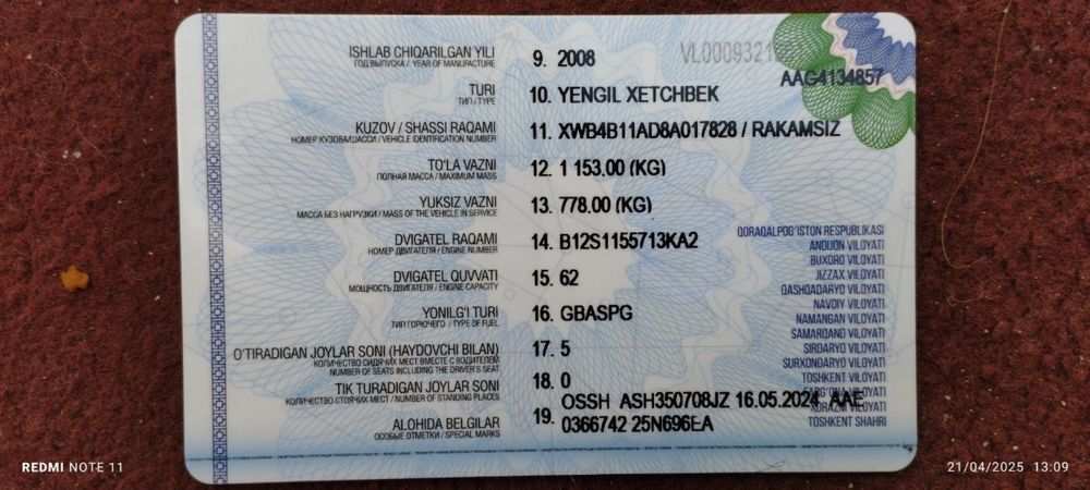 Matiz best yaxshi xolatda