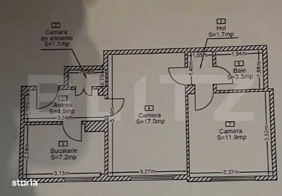 Apartament cu 2 camere, 47 mp, zona Horea-Ideal pentru locuit/inchiria