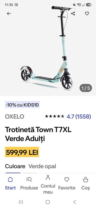 Vand trotineta oxelo town 7 Xl pliabila folosita foarte putin .Aspect 9 din 10