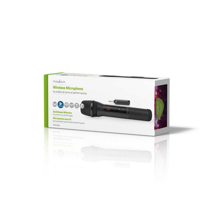 Безжичен микрофон Nedis, 20 канала, 10 часа автономност, Приемник