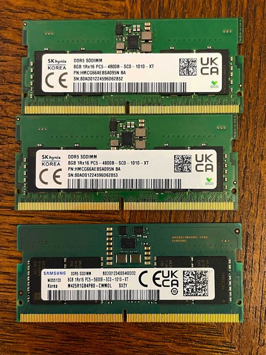 Продавам памет за лаптоп DDR5 и DDR4
