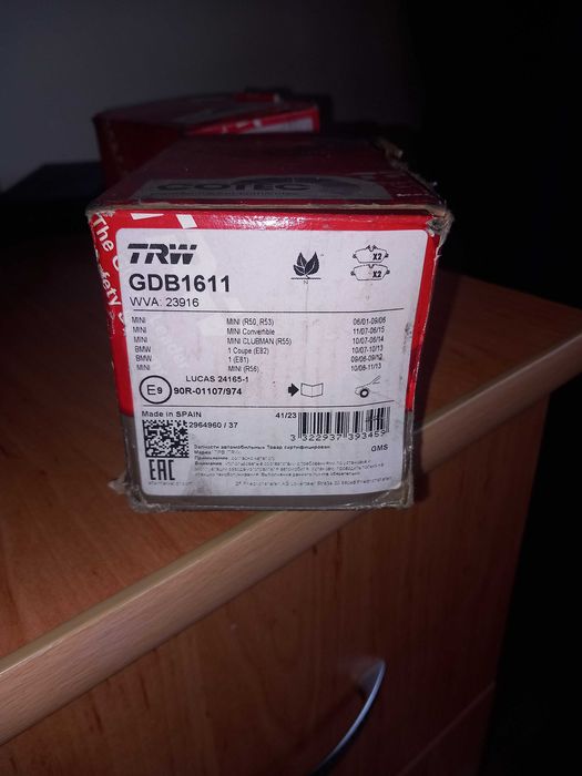 Set placute frana GDB1611 TRW FATA/Set placute frana spate GDB1612