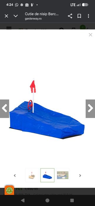 Vând loc de joaca tip barca Baloo din lemn nou, sigilat in cutie