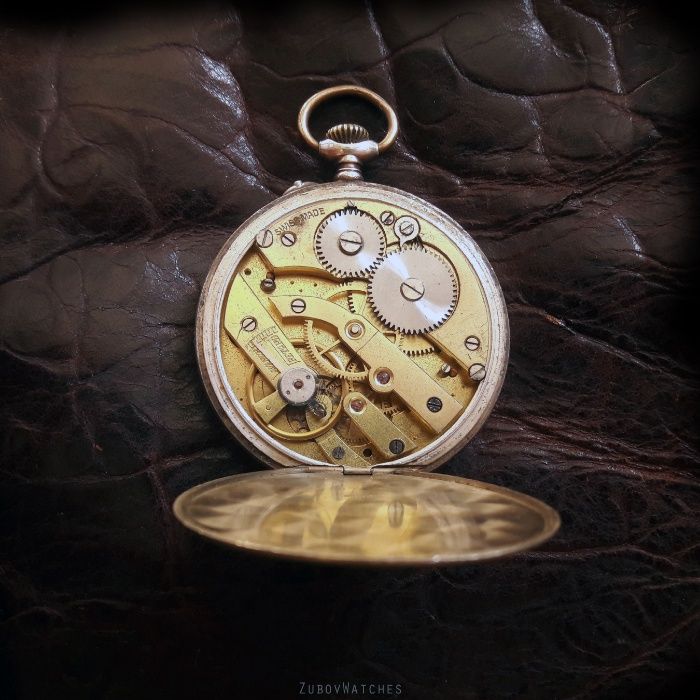 Старинные карманные часы серебро 0.800 проба, Швейцария, более 100 лет