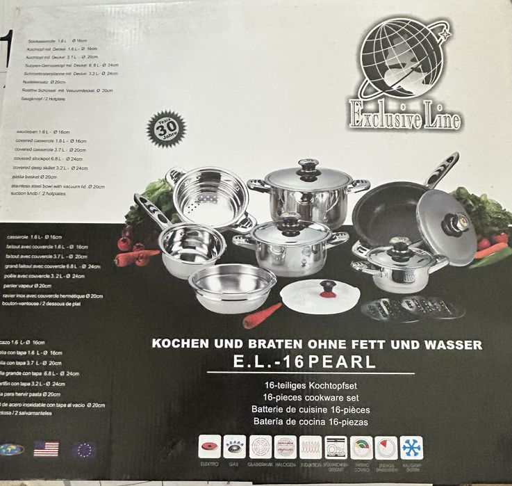 комплект съдове за готвене от 16 части